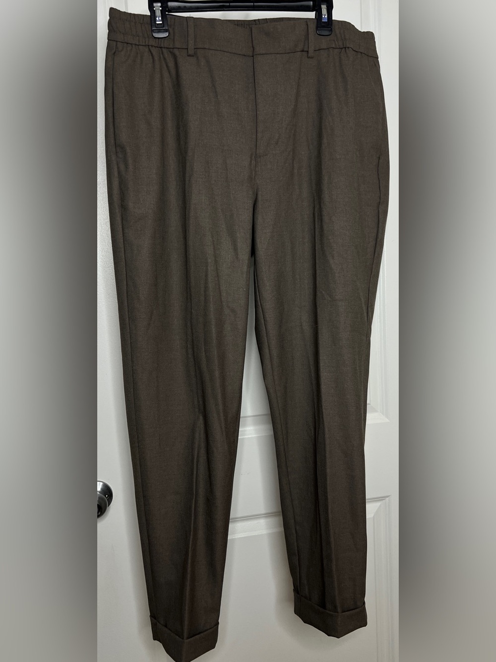 NWT Banana Republic‎ Tailored Trouser E-Waist Tapered Fit Brown 38x34